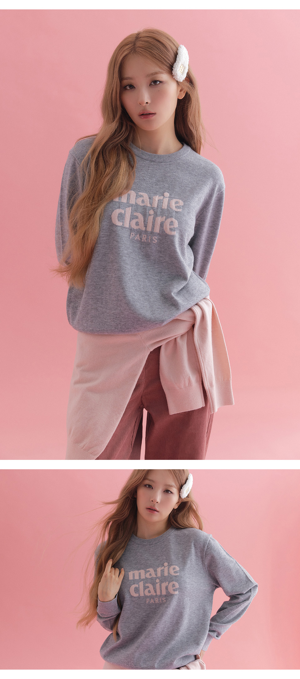 ESSENTIAL LOGO JACQUARD WOOL ROUND KNIT #SEULGI同款!